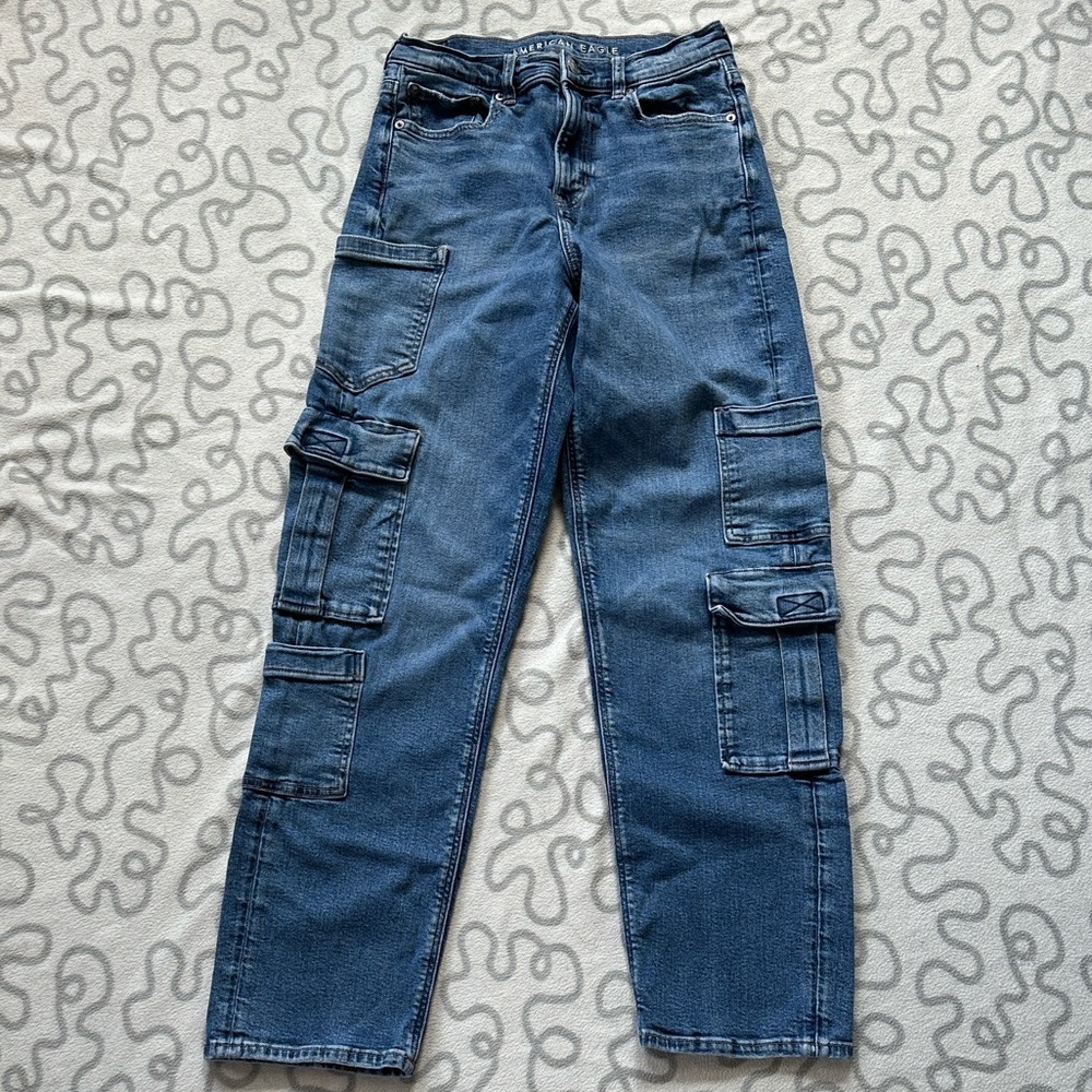 American Eagle Super High Rise Baggy Straight Jean